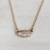 Three Stone Bead-Set Pendant Necklace, Minimal Demi Fine Jewelry - Aide-mémoire Jewelry