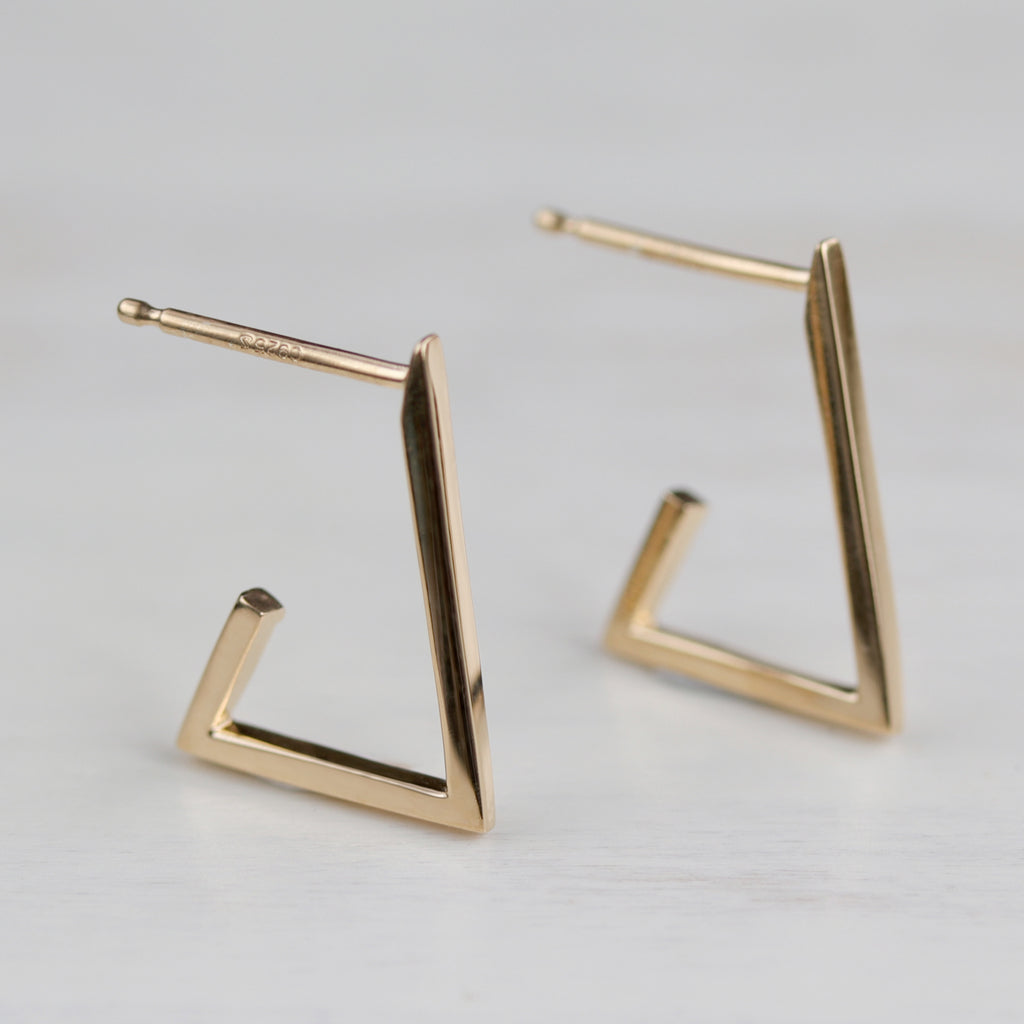 Triangle Hoop Earrings - Eco-friendly, Ethical, Simple Jewelry