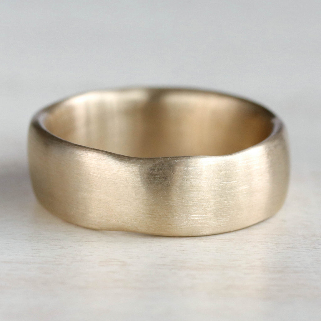Wide Sculpted Stacking Ring, Alternative Wedding Band - Aide-mémoire Jewelry