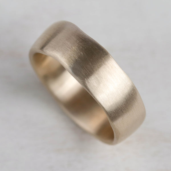 Wide Sculpted Stacking Ring, Alternative Wedding Band - Aide-mémoire Jewelry