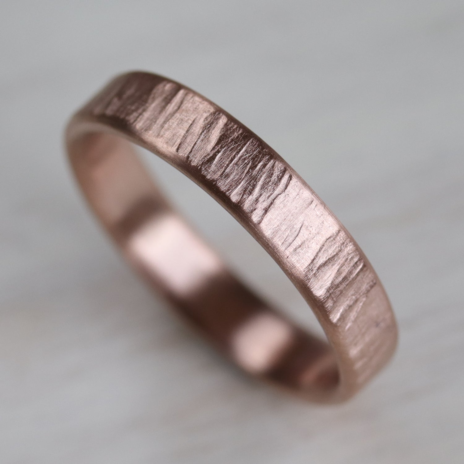 Wide Edgeless Wood Textured Band •