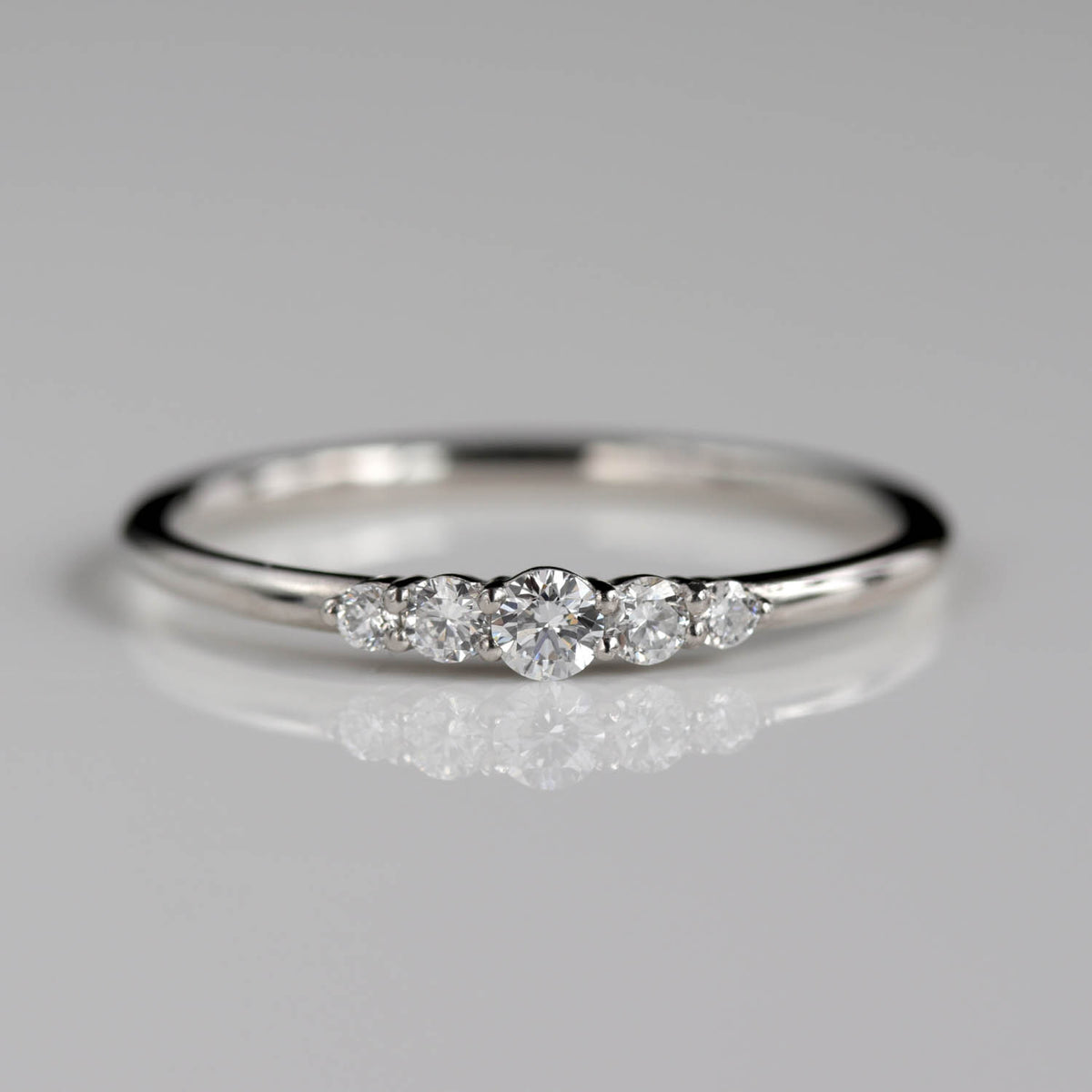 Prong-set Five Stone Stacking Ring